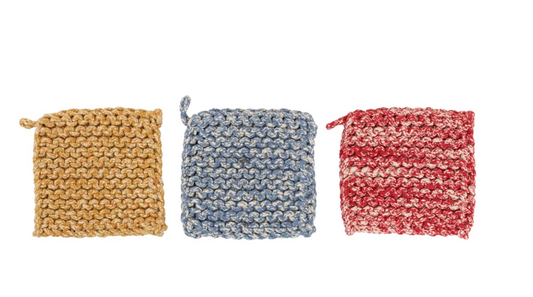 Melange Cotton Crocheted Pot Holder