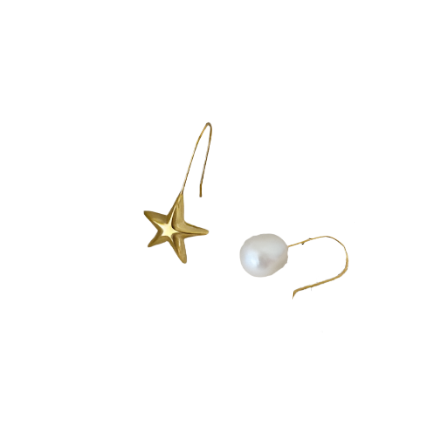 Star & Pearl Drop Earrings