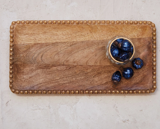 Beaded Wood Tray