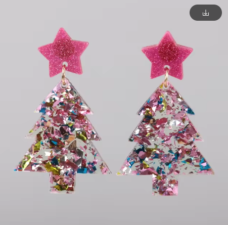 Pink Is My Life Christmas Earrings