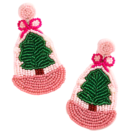 Beaded Christmas Earrings