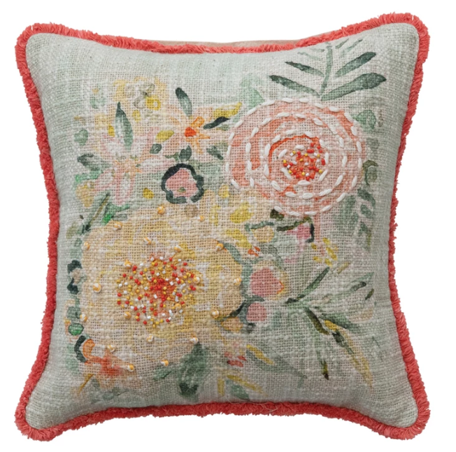 Floral Cotton Pillow