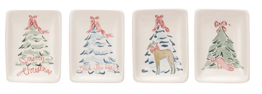 Stoneware Dish w/ Christmas Tree and Animal