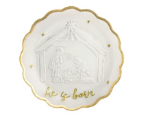 Gold Edge Nativity Platter