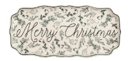 Merry Christmas Green Toile Tray