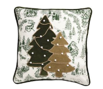 Tree Green Toile Pillow