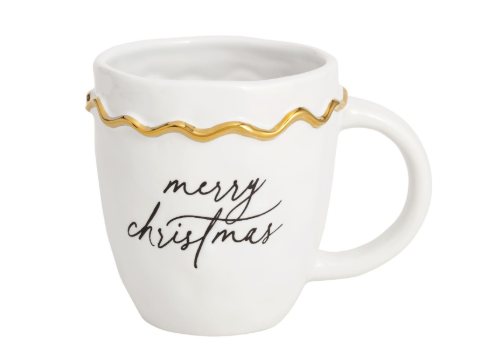 Festive Gold-Rim Mugs