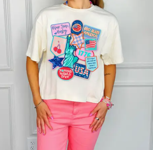 Patriotic Cropped Tee