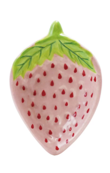 Painted Ceramic Strawberry Dish