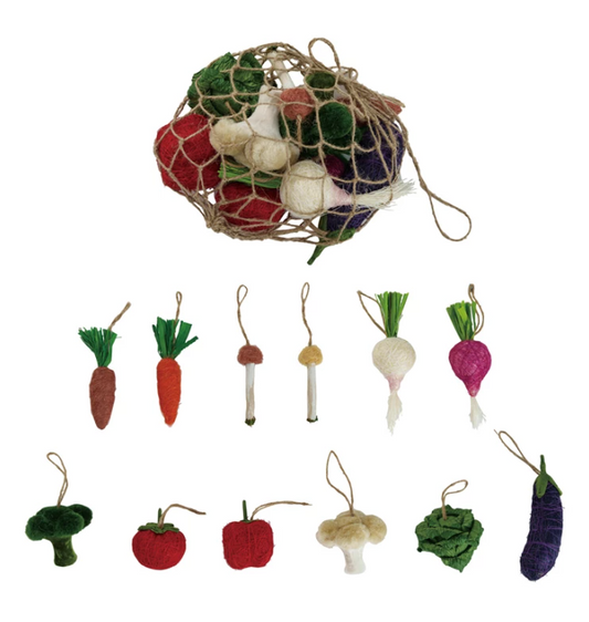 Set of 13 Foam Vegetables in Net Bag