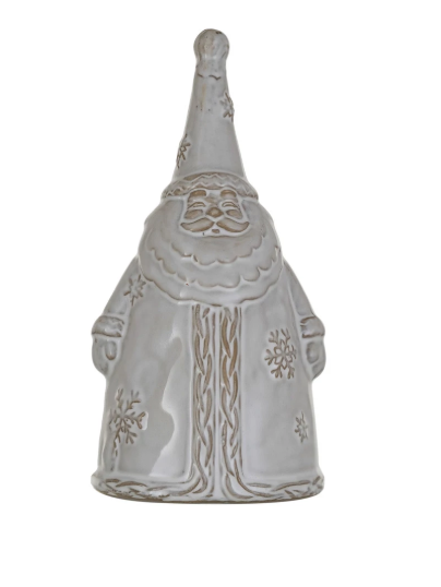 White Stoneware Santa Bell