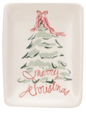 Stoneware Dish w/ Christmas Tree and Animal
