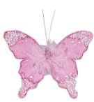 Butterfly Clip-on Ornaments w/ Glitter, Set of 12