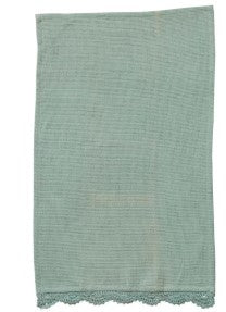 Waffle Weave Tea Towel with Lace Trim