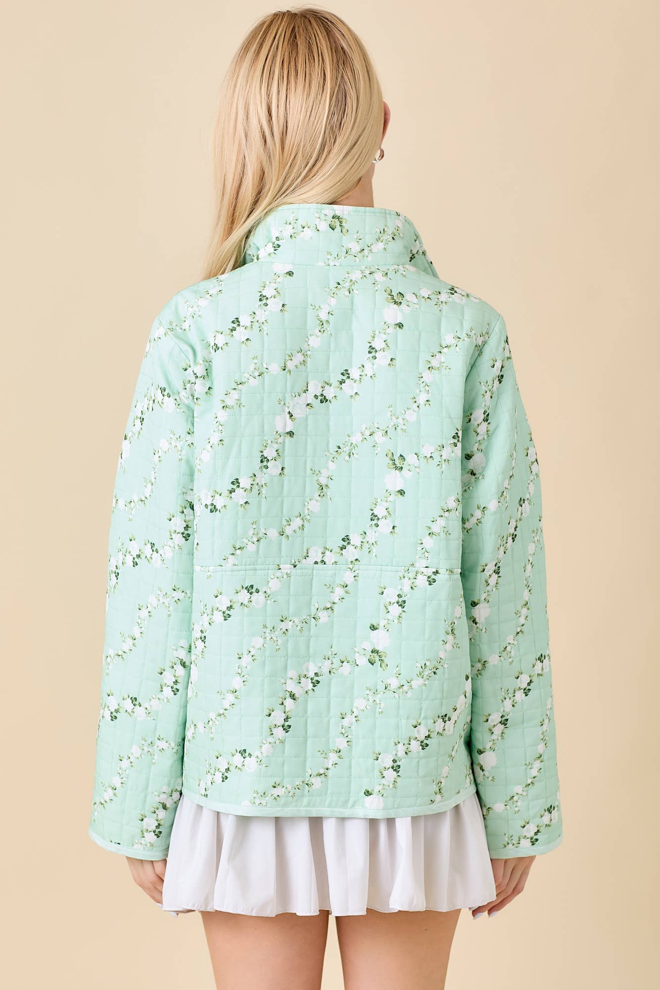 Quilted Jacket With Floral Print