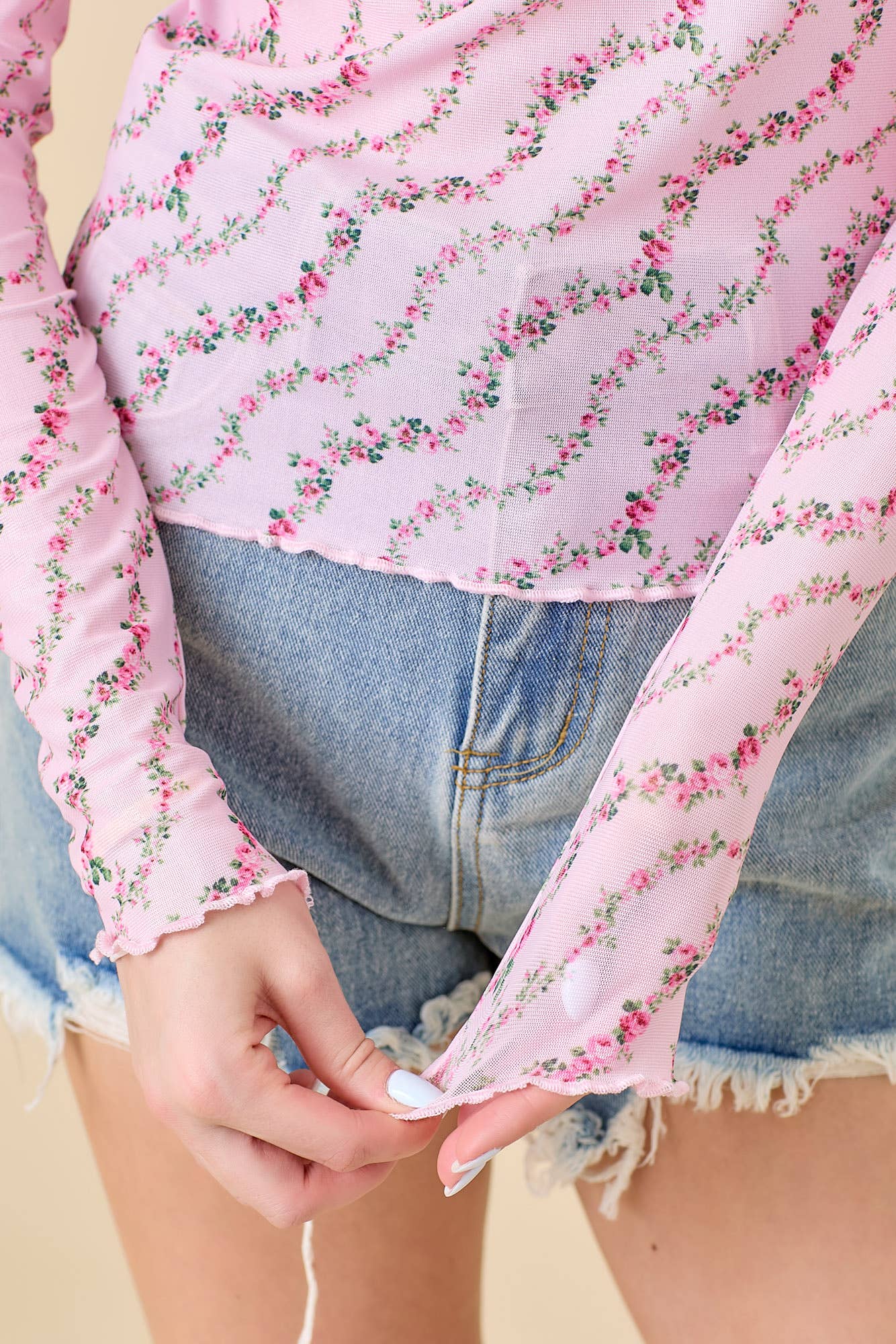 Floral Mesh Top