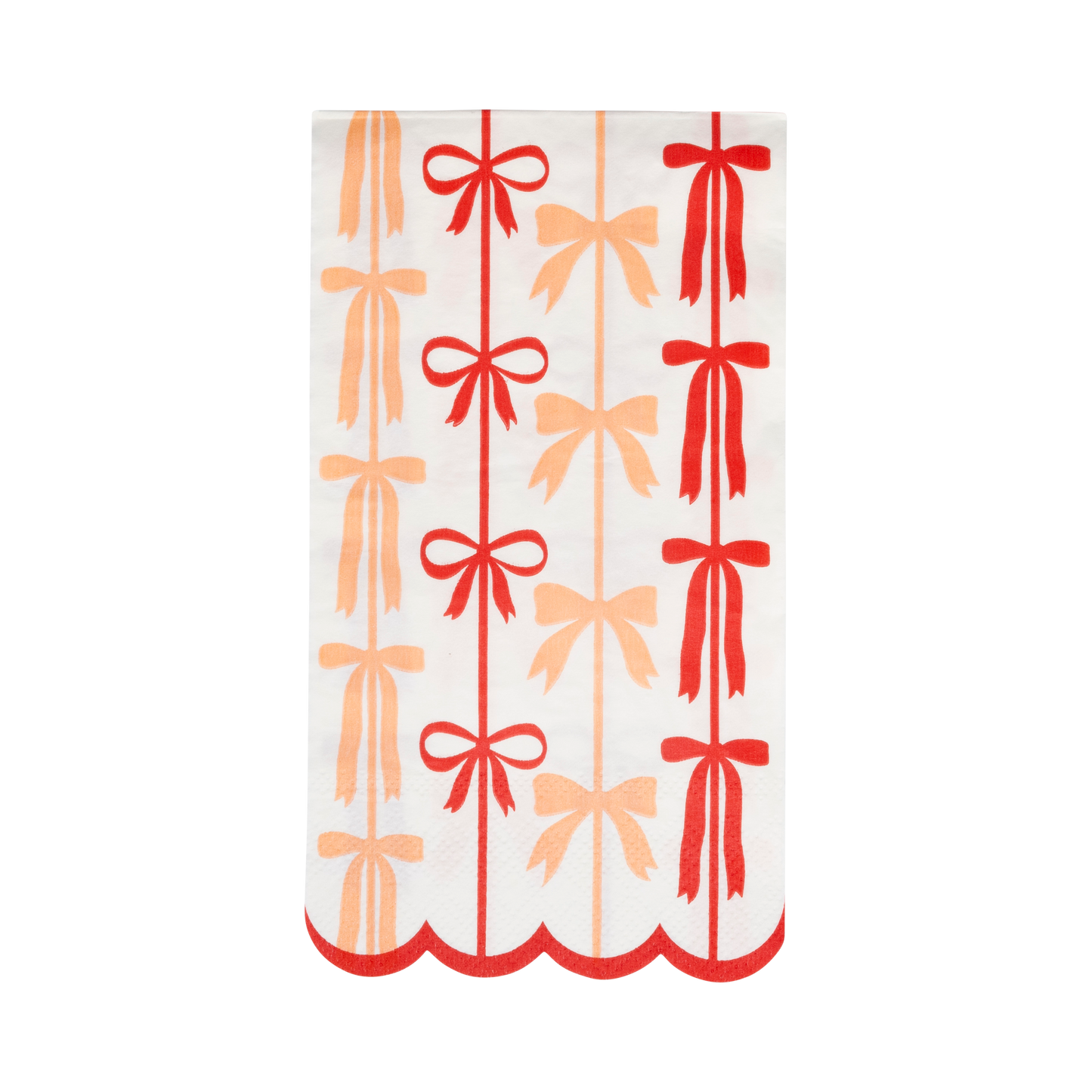 Red and Pink Bow Stripes Dinner Napkin