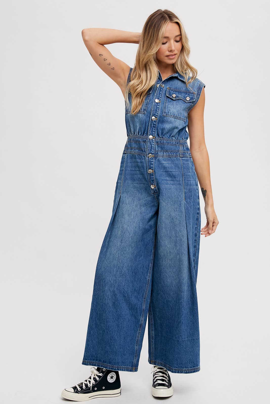 Denim Sleeveless Jumpsuit