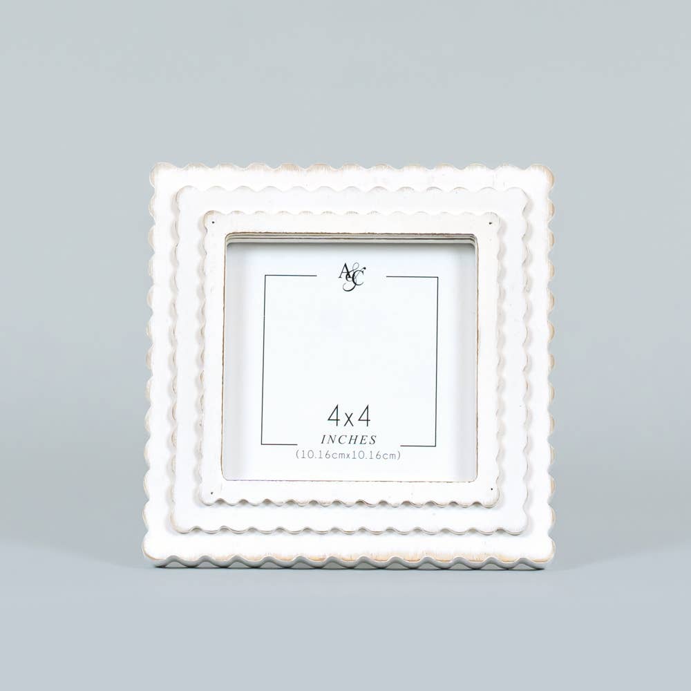 White Scallop Frame
