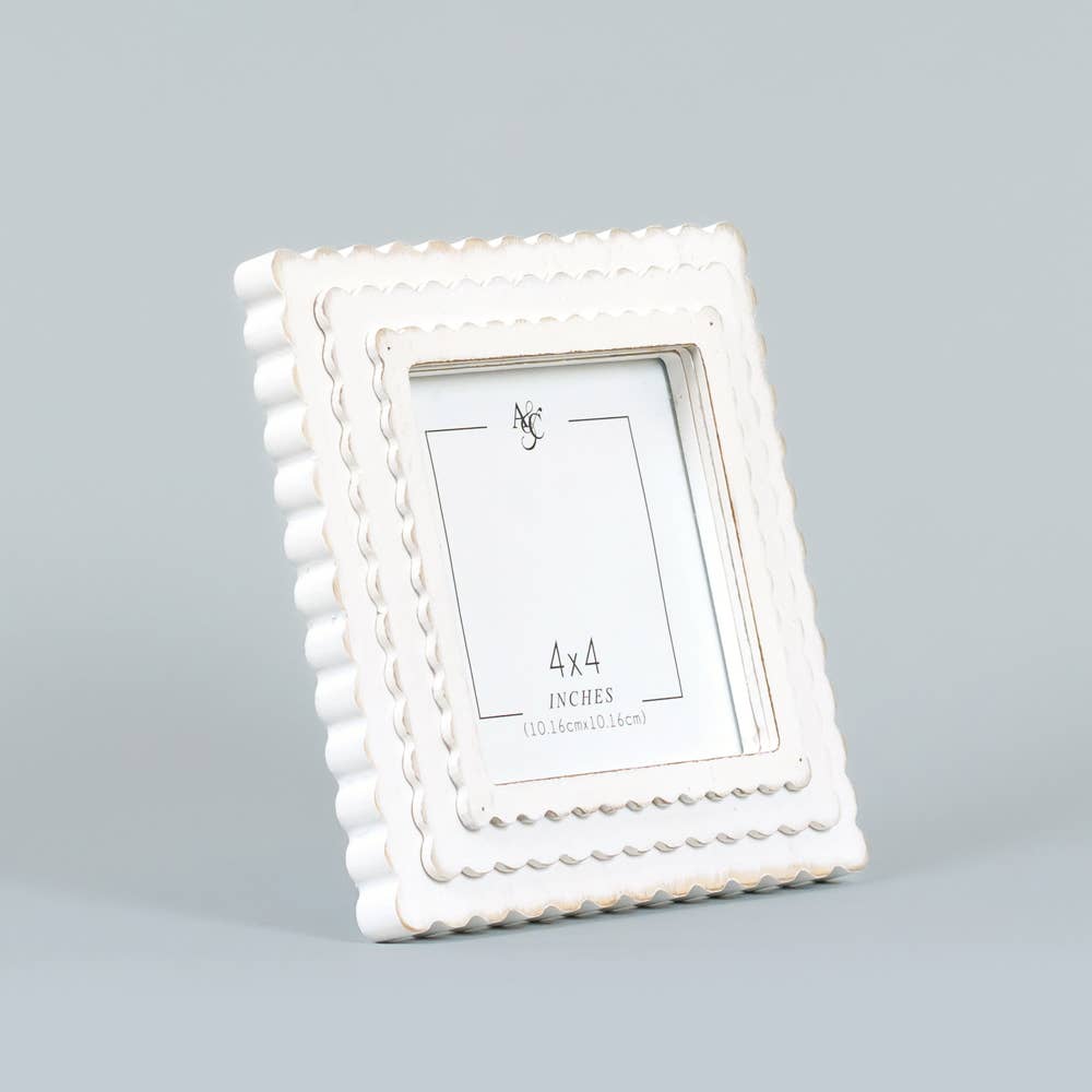 White Scallop Frame