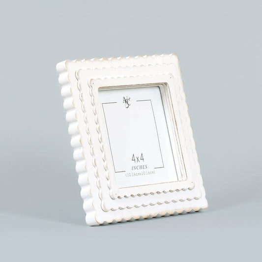 White Scallop Frame