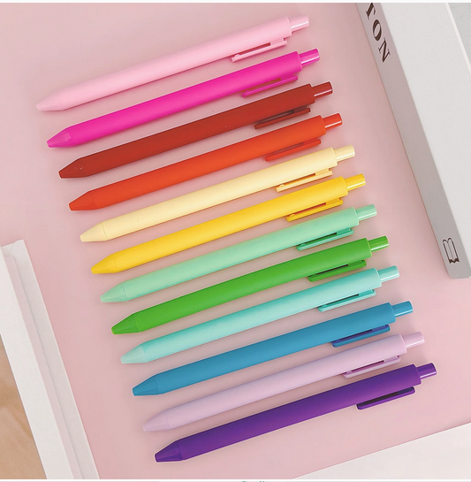 12 Colorful Ballpoint Pens