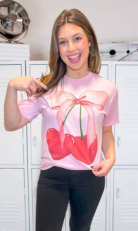 Cherry Bow Graphic T-Shirt