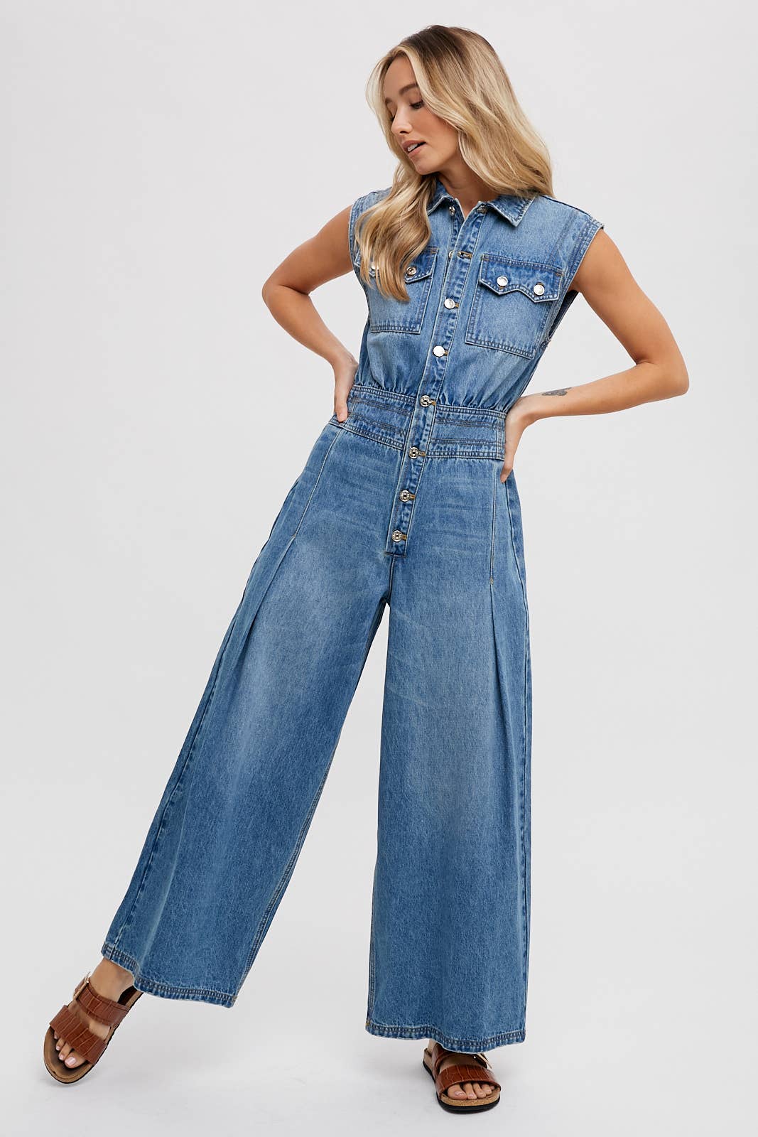 Denim Sleeveless Jumpsuit