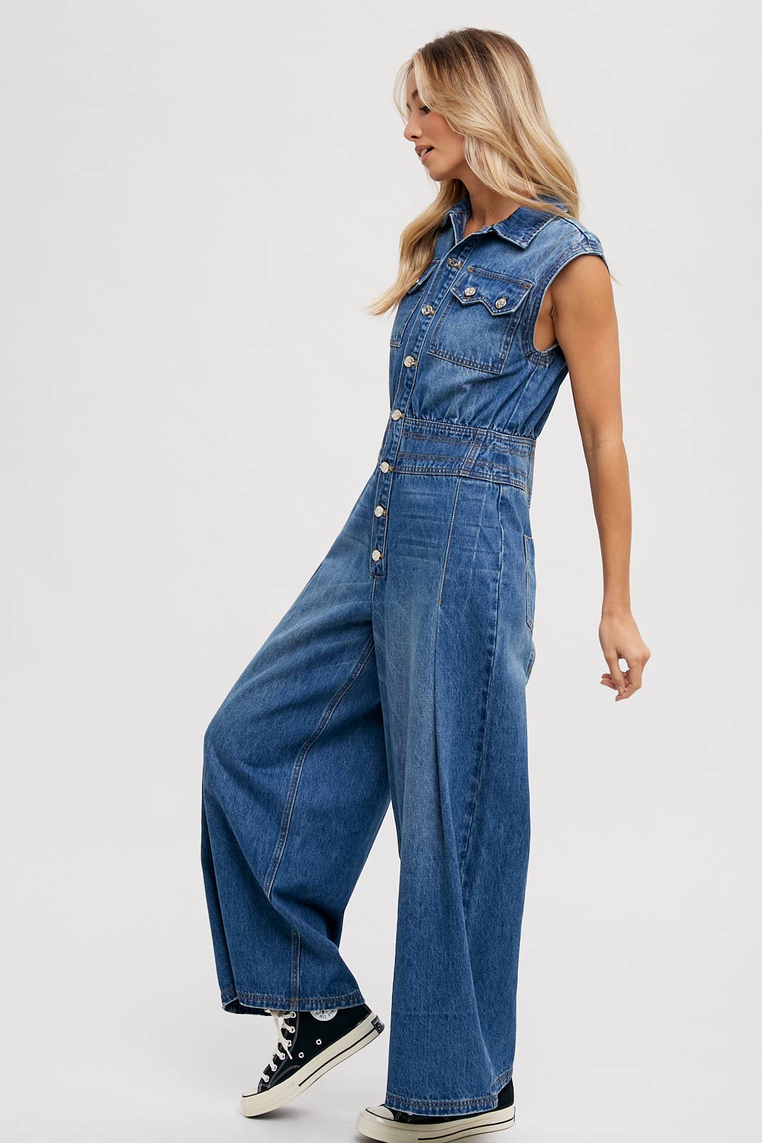 Denim Sleeveless Jumpsuit