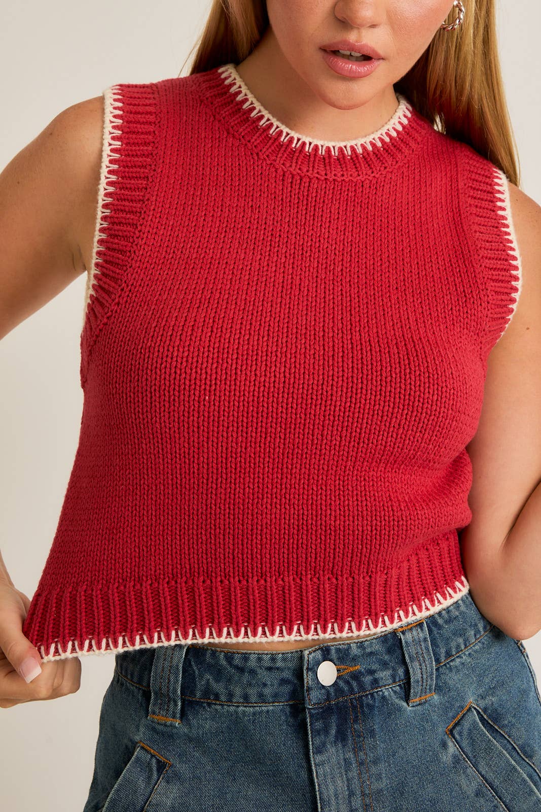 Sleeveless Sweater Top