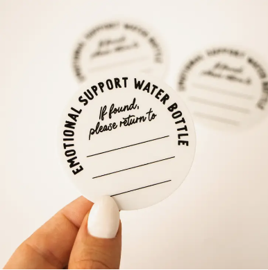Emotional Support Water Bottle Stickers