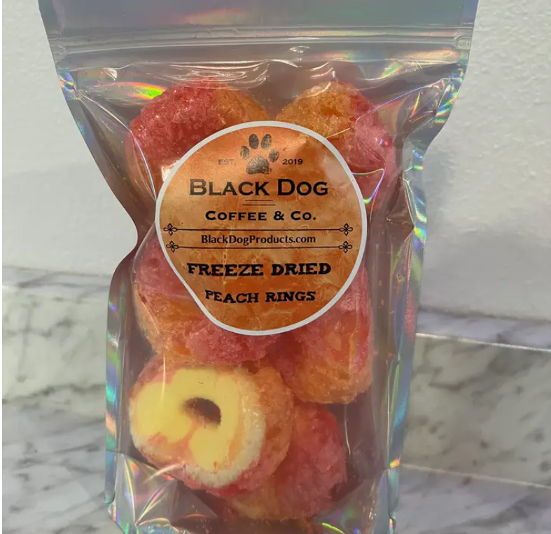 Freeze Dried Candy Peach Rings King Size Bag
