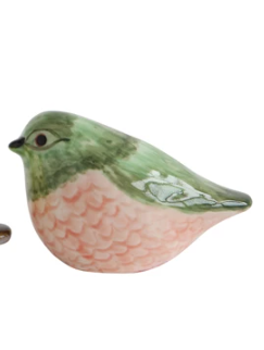 Hand-Painted Stoneware Birds