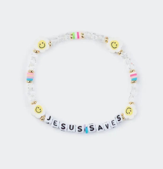Jesus Saves Letter Bracelet