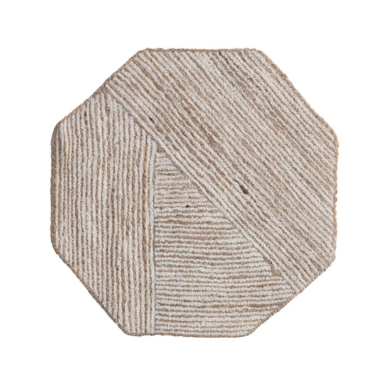Cotton & Jute Embroidered Octagon Shaped Placemat