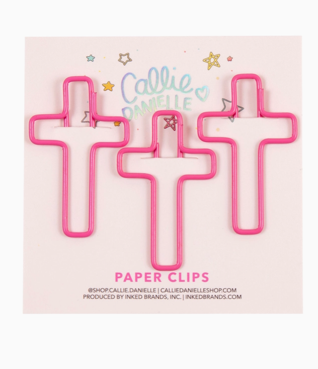 Pink Cross Paper Clips