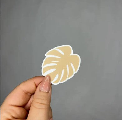 Beige Monstera Leaf Sticker