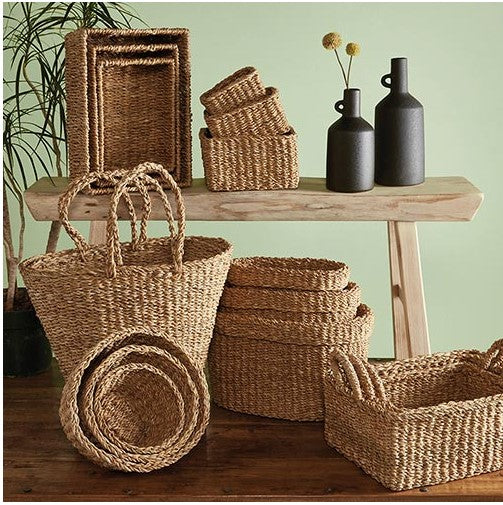 Oval Seagrass Bag Basket
