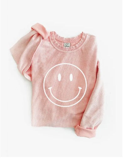Smiley Face Thermal Vintage Pullover
