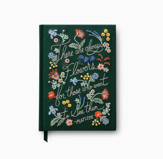 There Are Always Flowers Embroidered Journal