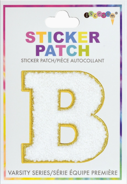 Varsity Letter Sticker Patches White