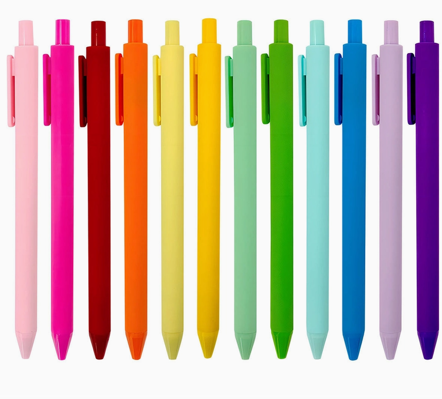 12 Colorful Ballpoint Pens