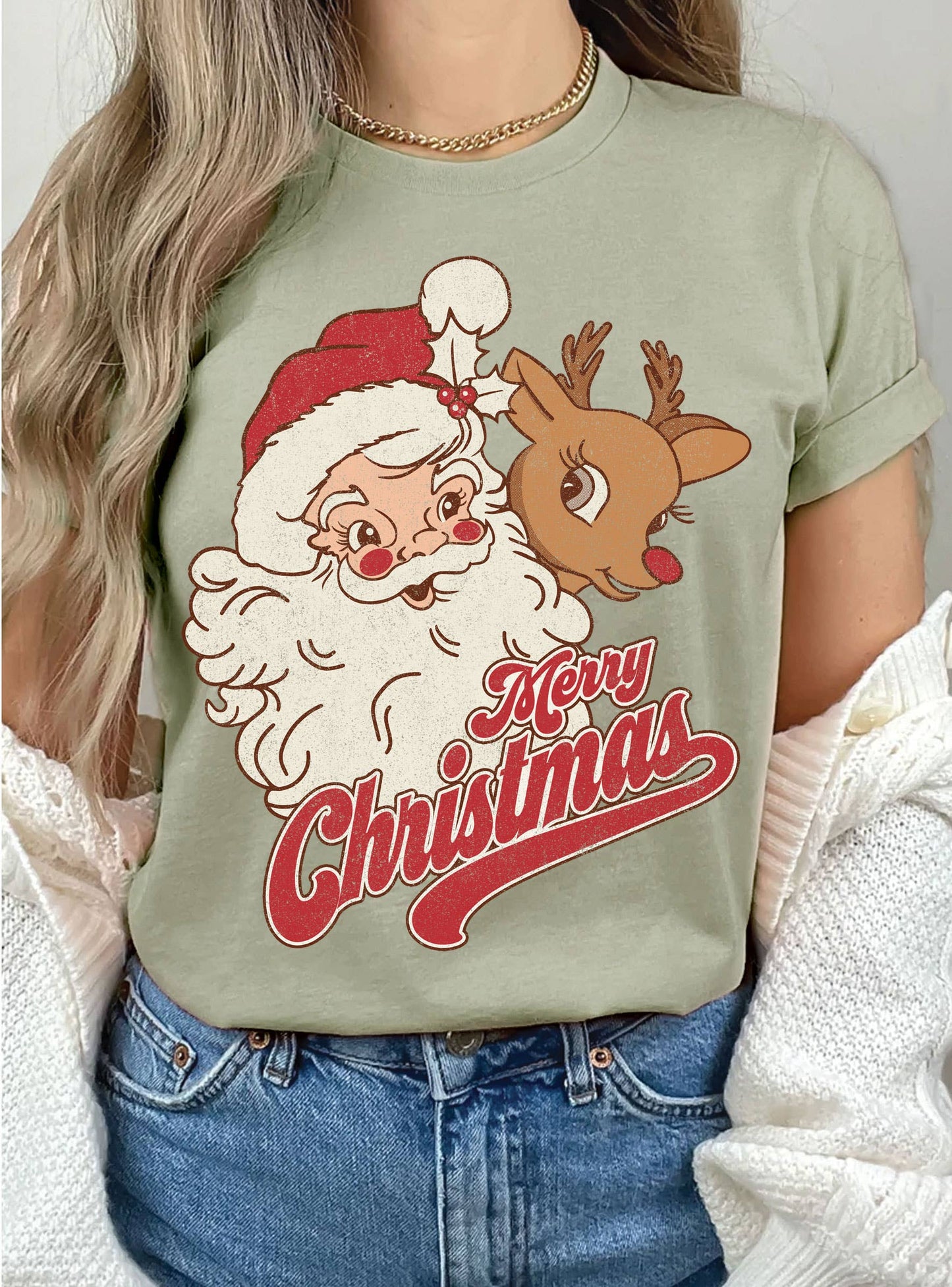 Vintage Santa Rudolph Shirt