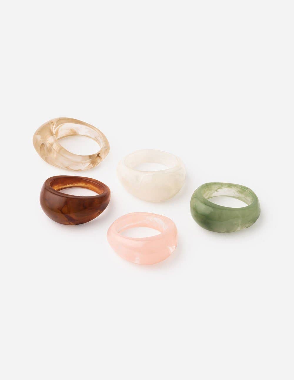 Resin Dome Ring Set