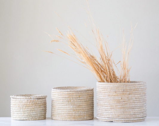 Seagrass Basket + Lid Collection