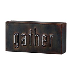 gather metal sign