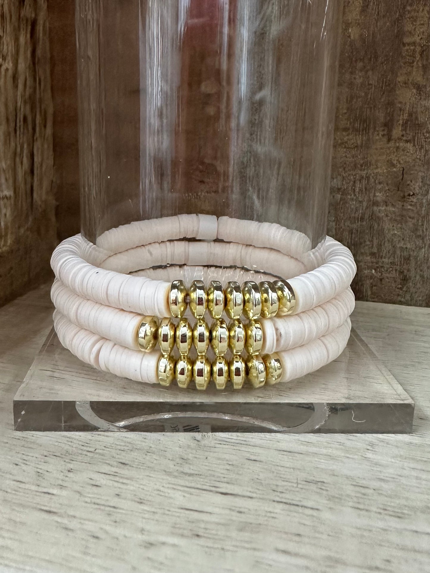Golden Stone Bohemian Bead Stretch Bracelets