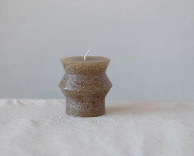 olive totem taper candle