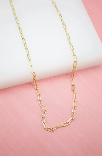 Dainty Paper Clip Chain Necklace