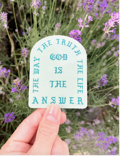 God is the Answer Sticker